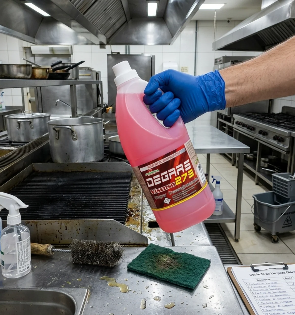 Produto Degras 275 em cozinha profissional.